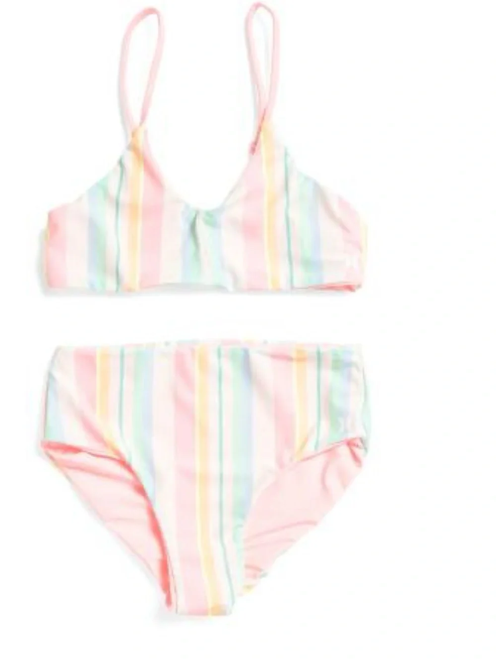 Hurley Pastel Multi-Stripe Bikini Set - Pink, Mint, Yellow, Blue